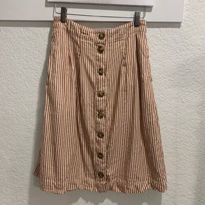 Madewell Striped Midi Skirt